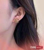 Elegant Anti Tarnish Bow Earrings for Women – Stylish Stud Design - Image 4