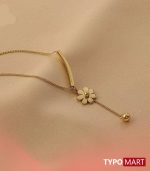 OIMG 316L Stainless Steel Not Fade Elegant Little Daisy Flower Tassel Pendant Necklace For Women Girl Party Jewelry Rustproof - Image 3