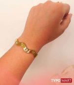 JOVO LOVE Prevalent Simple Wave Bracelet Luxury Zircon Inlaid 18 k Gold-plated Stainless Steel Waterproof Bangle Women's Jewelry - Image 3